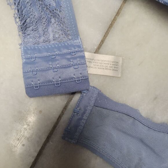 Lucky Brand Women's Blue Floral Print Sexy Comfortable Padded Push Bra Size 42D - Picture 7 of 15